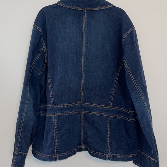Chicos Platinum Women’s Dark Denim 4-Pocket Stretch Jacket Size 3 - Picture 4 of 11